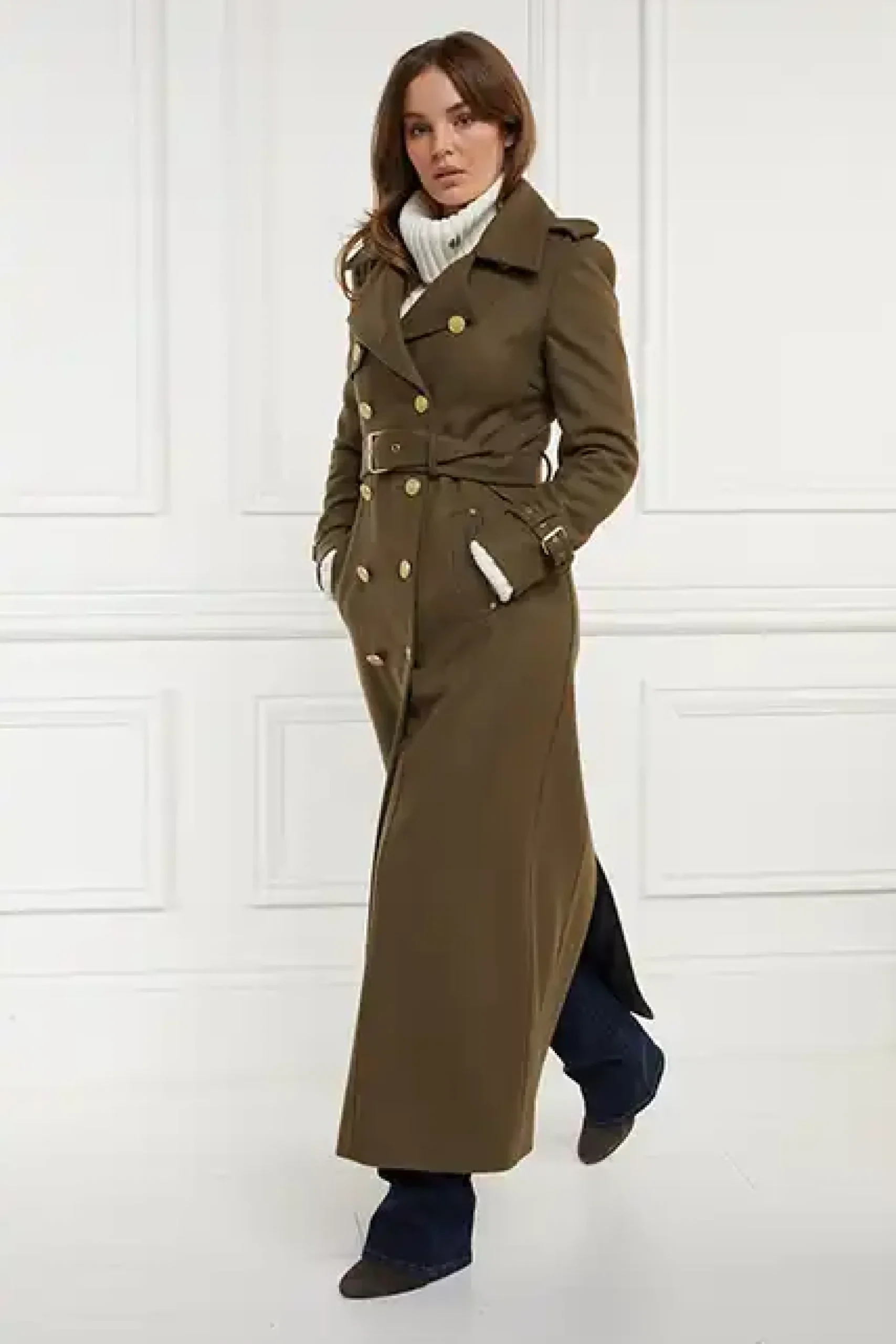 Holland Cooper Full Length Chelsea Trench Coat Khaki Online