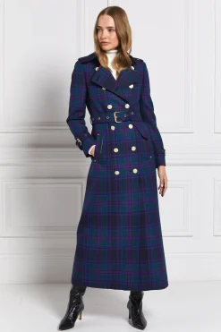 Holland Cooper Full Length Marlborough Trench Coat Heather Tartan Online