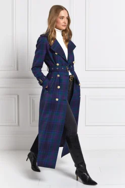 Holland Cooper Full Length Marlborough Trench Coat Heather Tartan Online