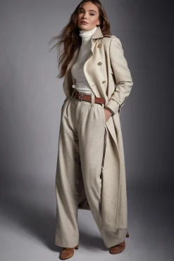 Holland Cooper Full Length Marlborough Trench Coat Biscuit Clearance