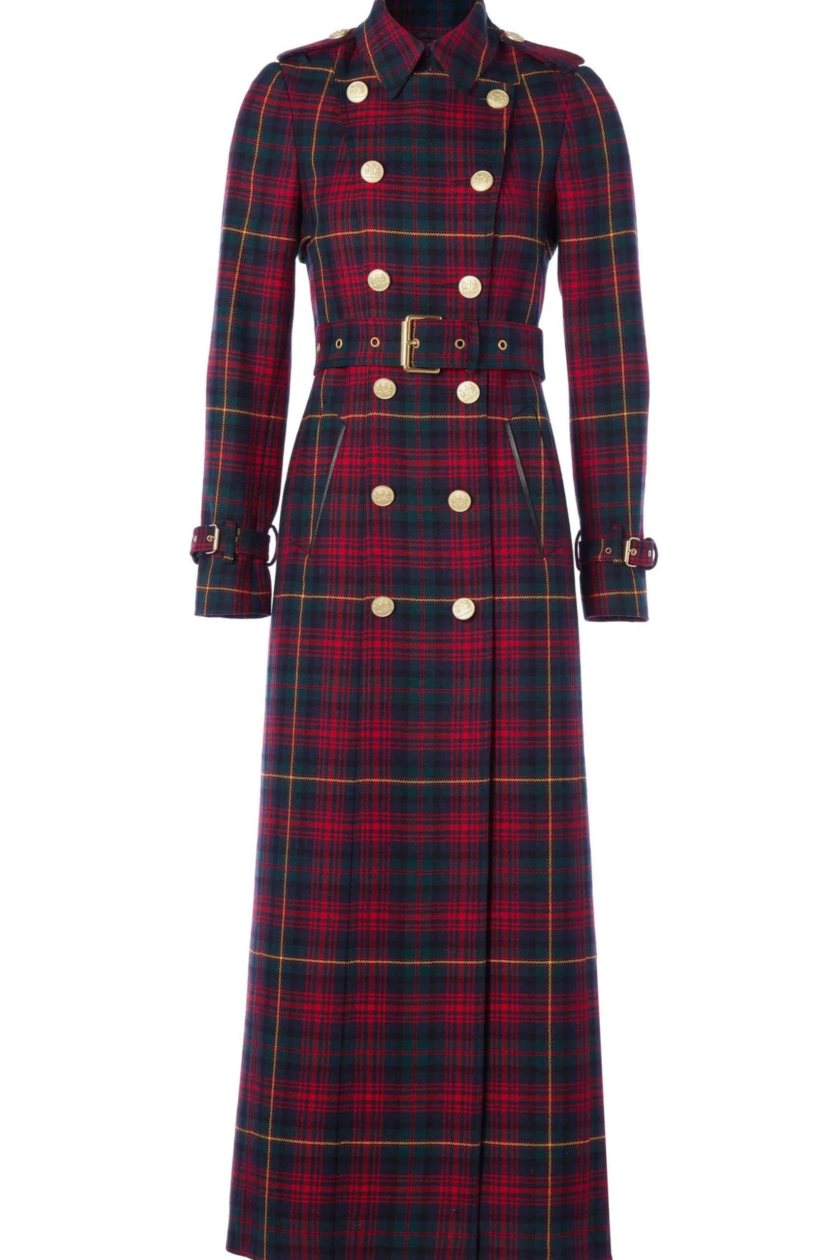 Holland Cooper Full Length Marlborough Trench Coat Logan Tartan Online