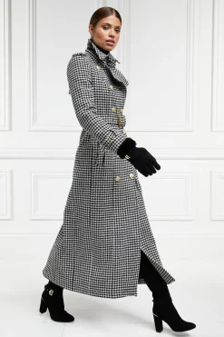 Holland Cooper Full Length Marlborough Trench Coat Houndstooth Sale