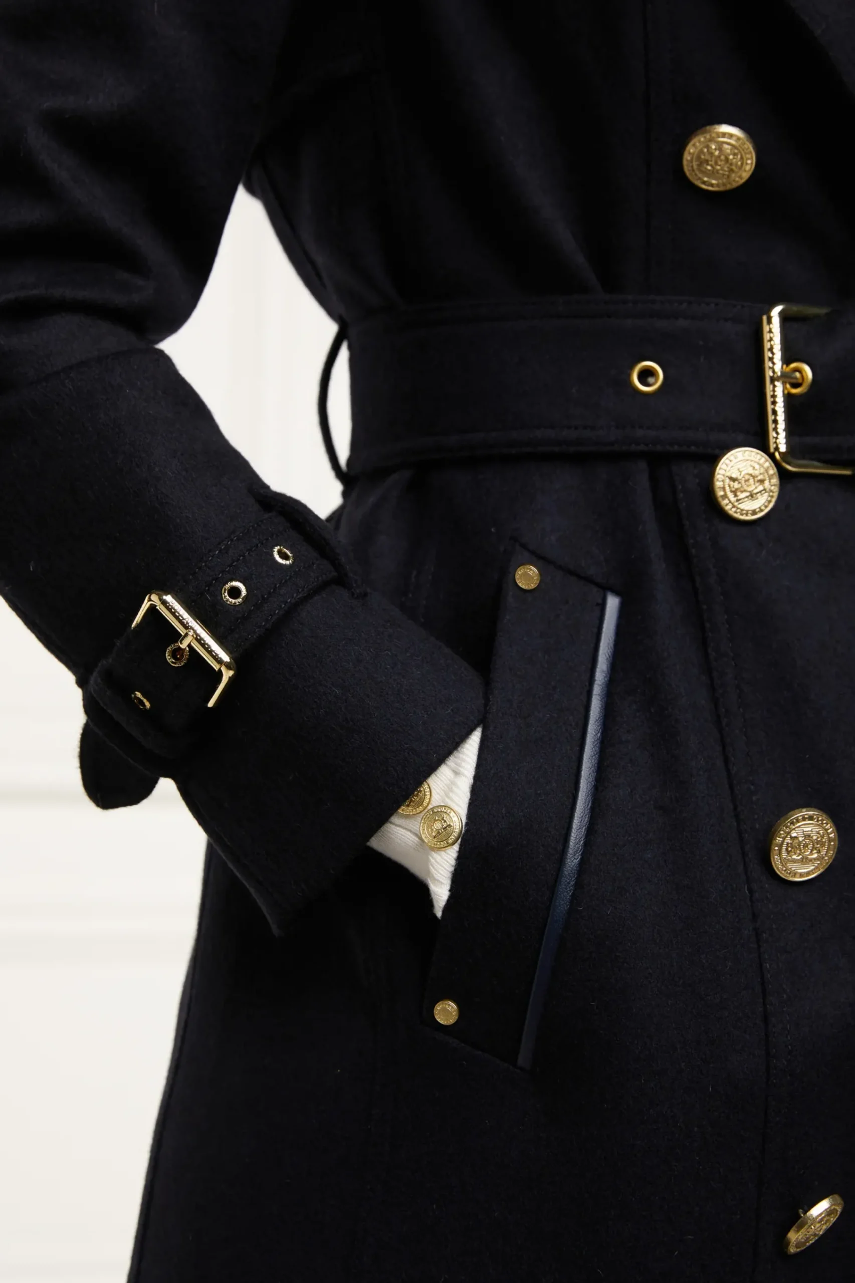 Holland Cooper Full Length Marlborough Trench Coat Soft Navy Hot