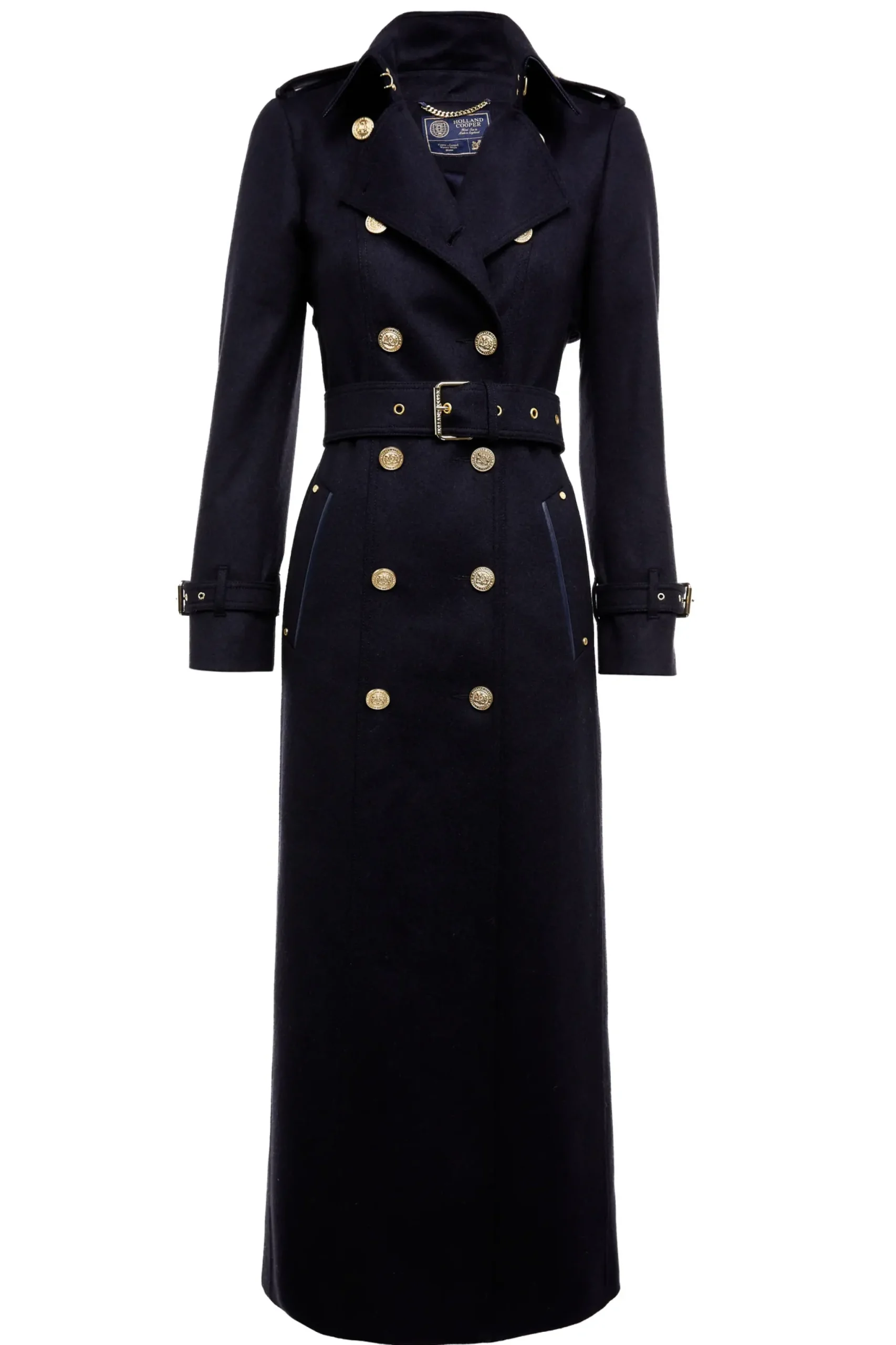 Holland Cooper Full Length Marlborough Trench Coat Soft Navy Hot