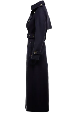 Holland Cooper Full Length Marlborough Trench Coat Soft Navy Hot