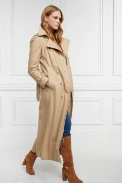 Holland Cooper Full Length Marlborough Trench Coat Camel Hot