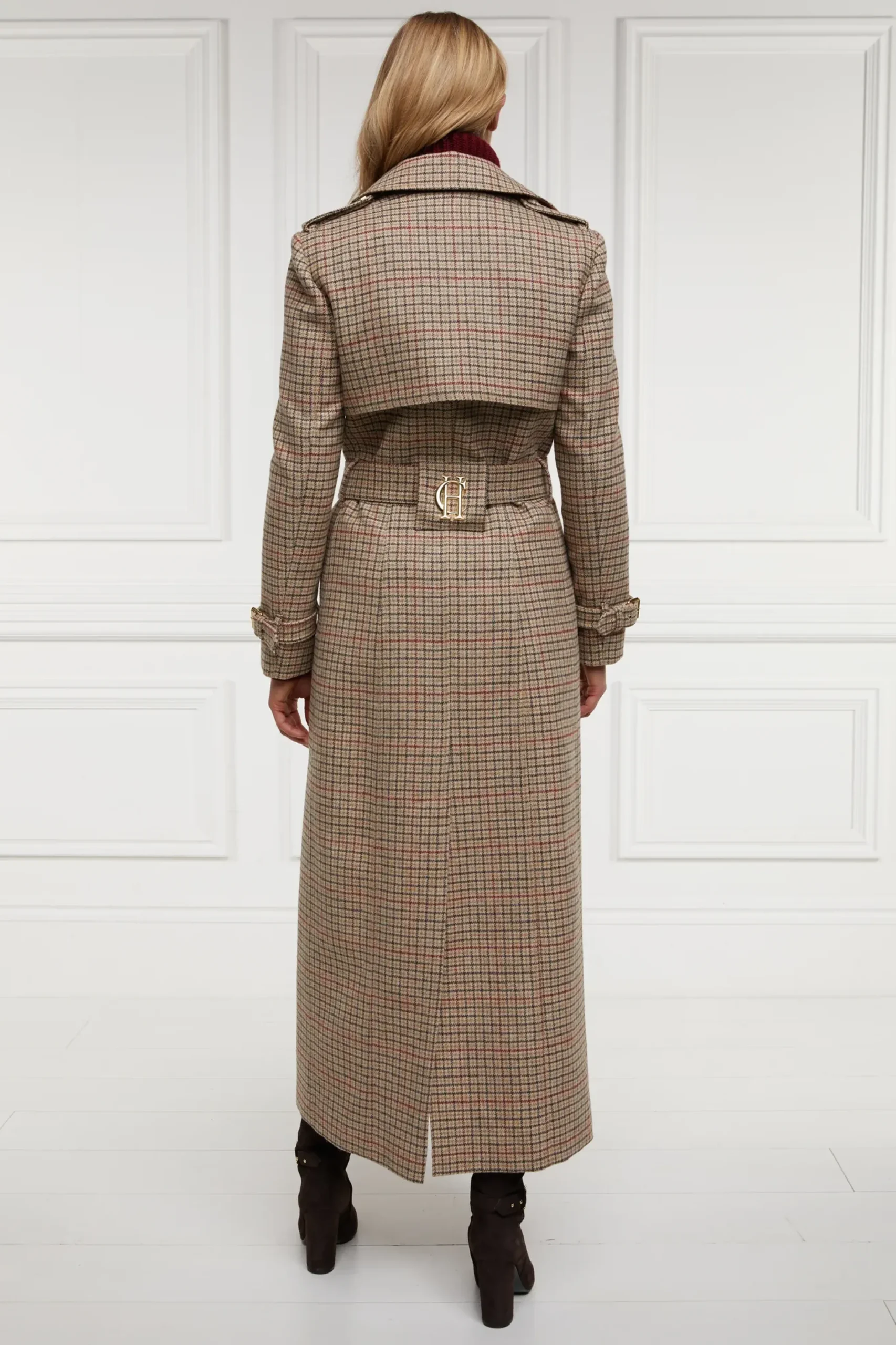 Holland Cooper Full Length Marlborough Trench Coat Charlton Tweed Best