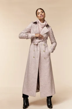 Holland Cooper Full Length Marlborough Trench Coat Anniversary Pink Discount