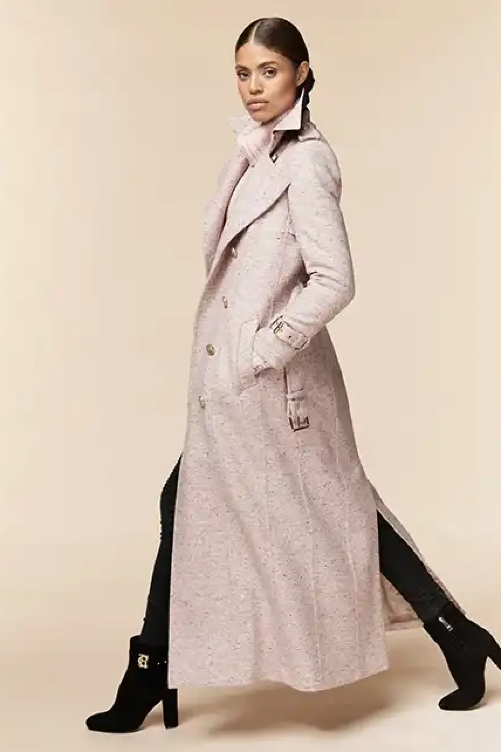 Holland Cooper Full Length Marlborough Trench Coat Anniversary Pink Discount