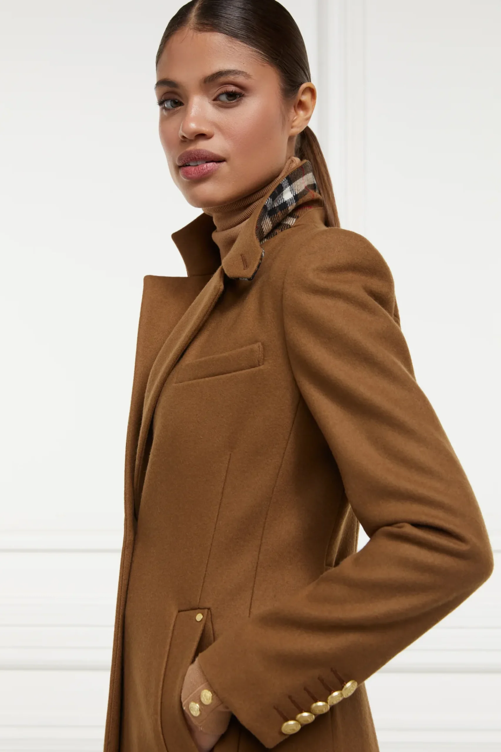 Holland Cooper Full Length Regency Coat Dark Camel Sale