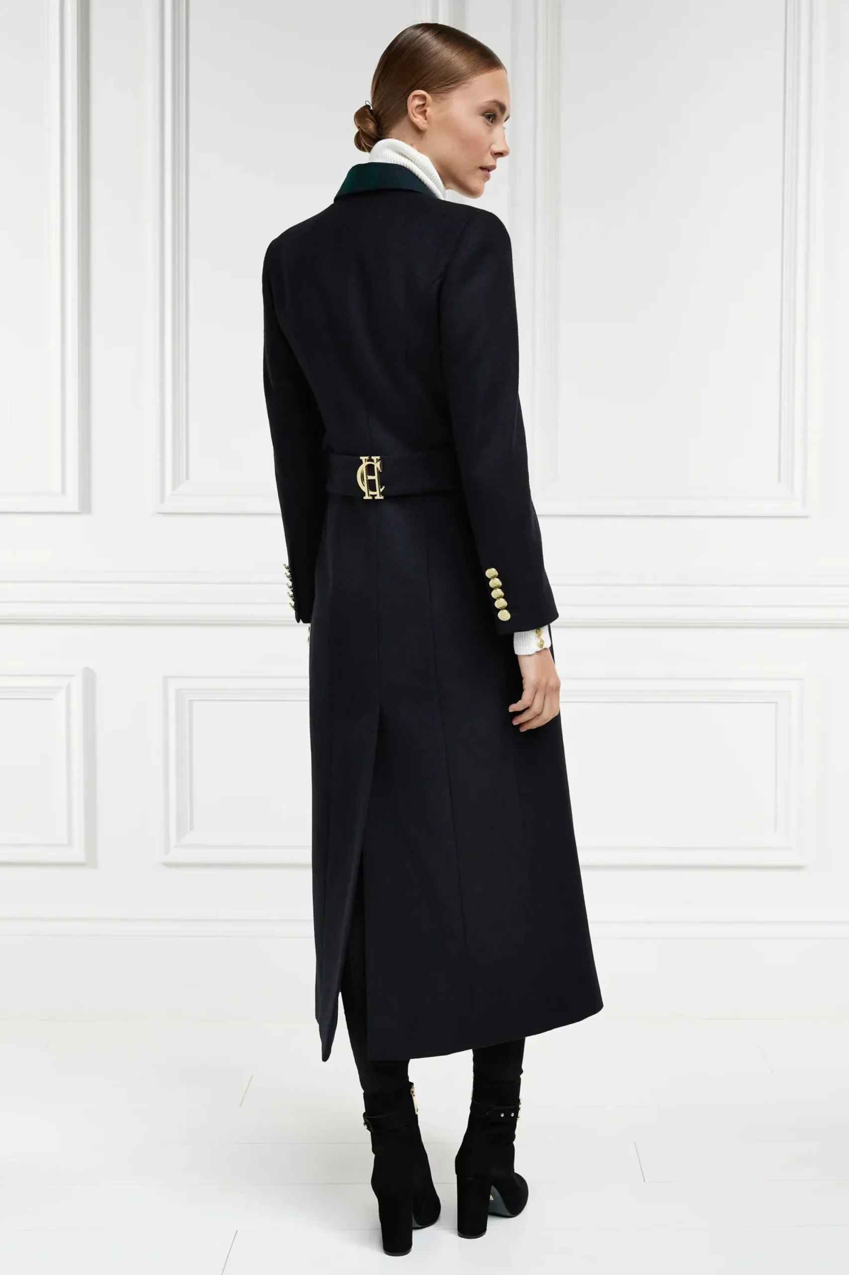 Holland Cooper Full Length Regency Coat Soft Navy Blackwatch Clearance