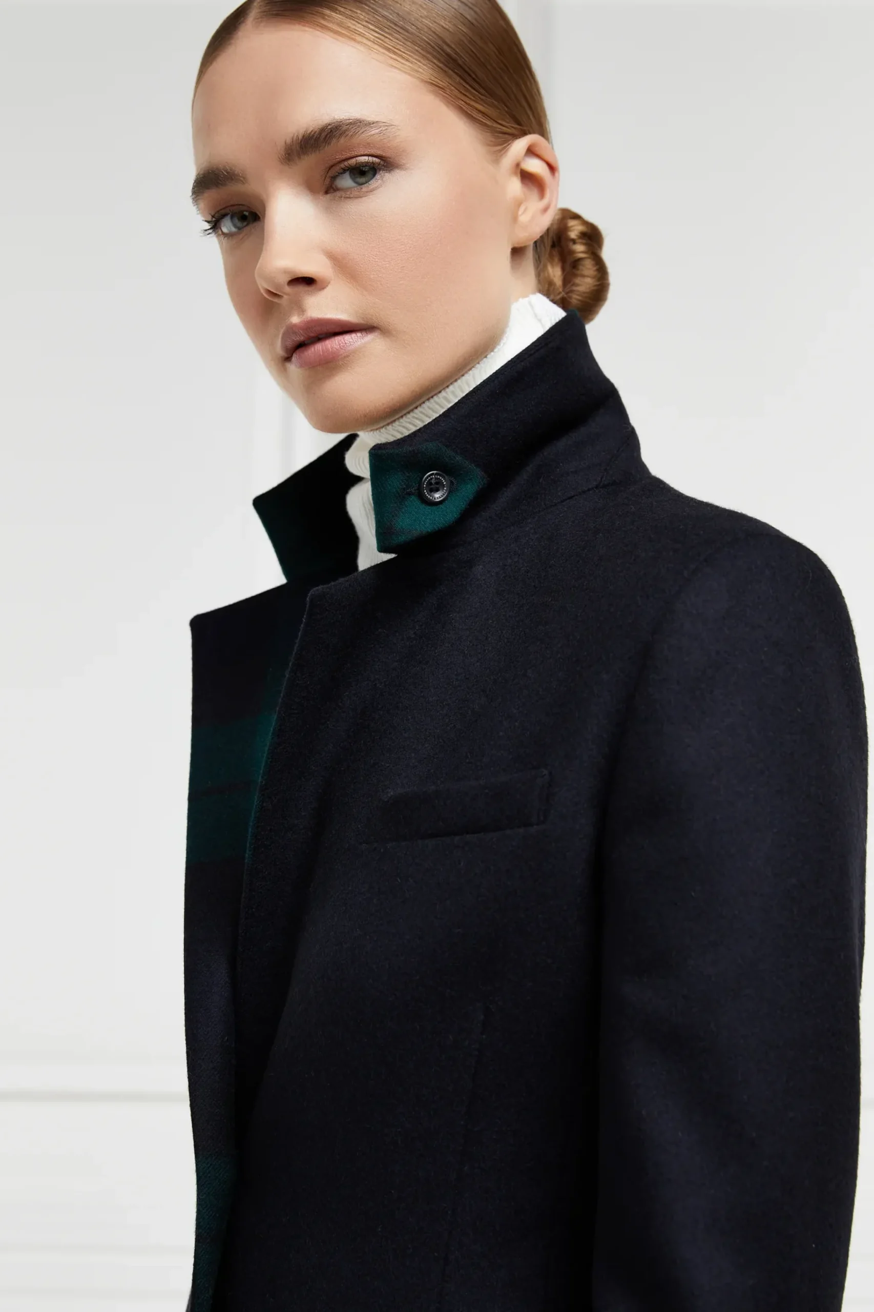 Holland Cooper Full Length Regency Coat Soft Navy Blackwatch Clearance