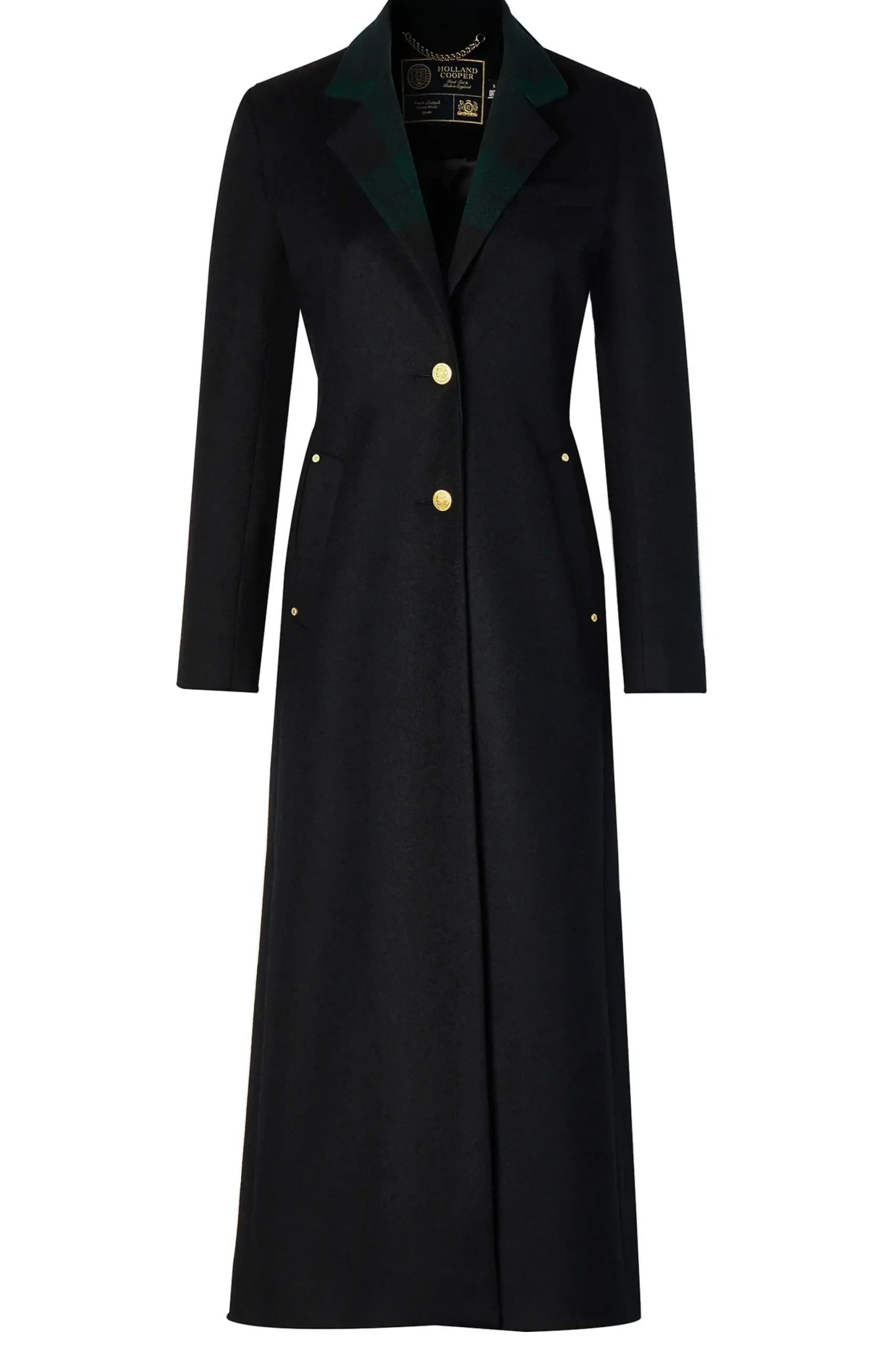 Holland Cooper Full Length Regency Coat Soft Navy Blackwatch Clearance