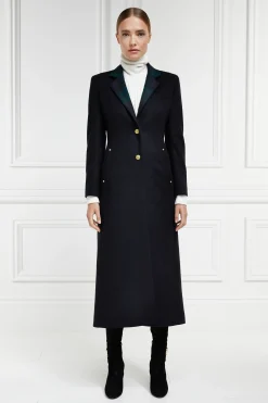 Holland Cooper Full Length Regency Coat Soft Navy Blackwatch Clearance