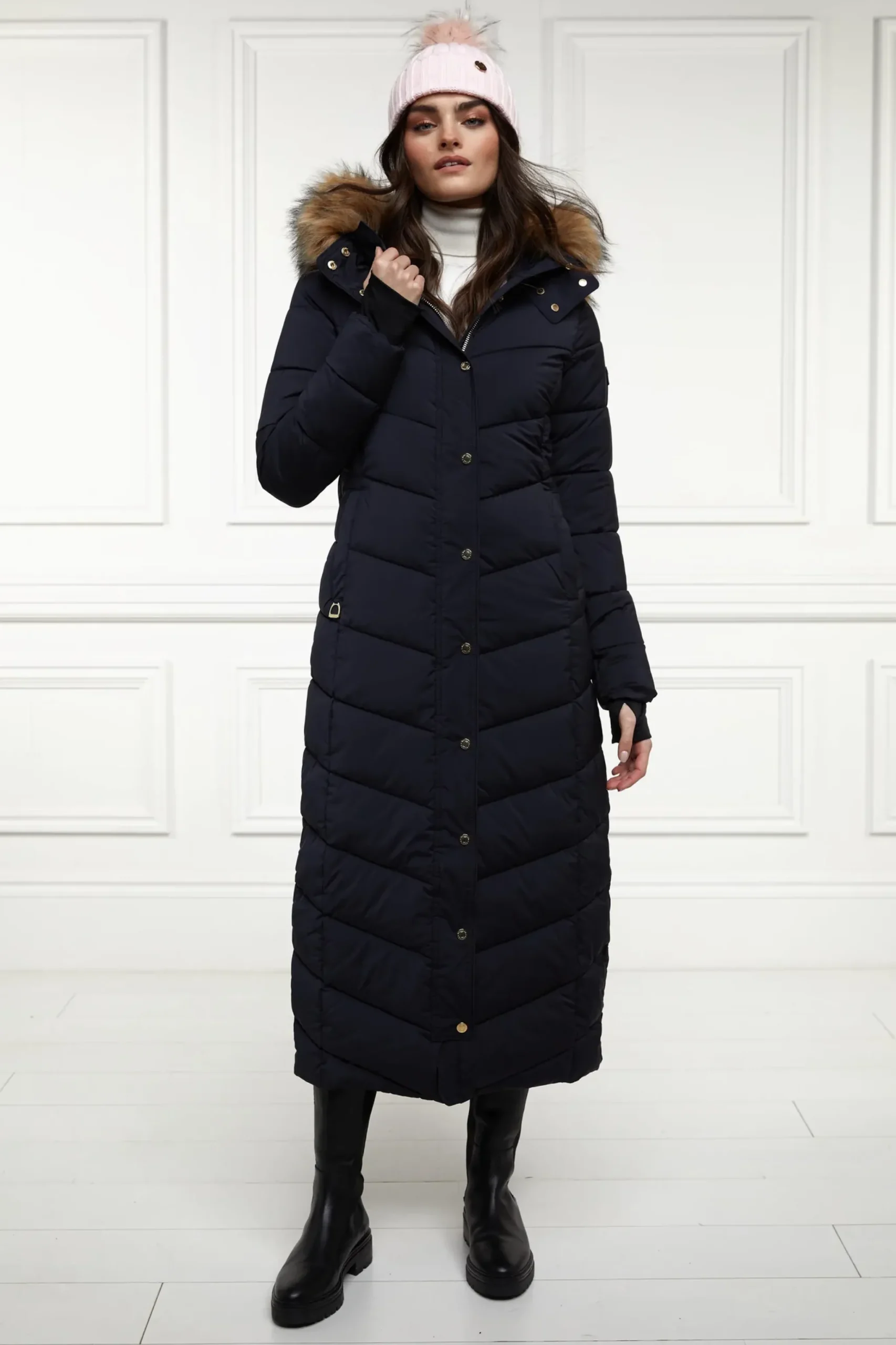 Holland Cooper Glacier Full Length Puffer Ink Navy Hot