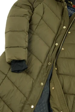 Holland Cooper Glacier Full Length Puffer Khaki New
