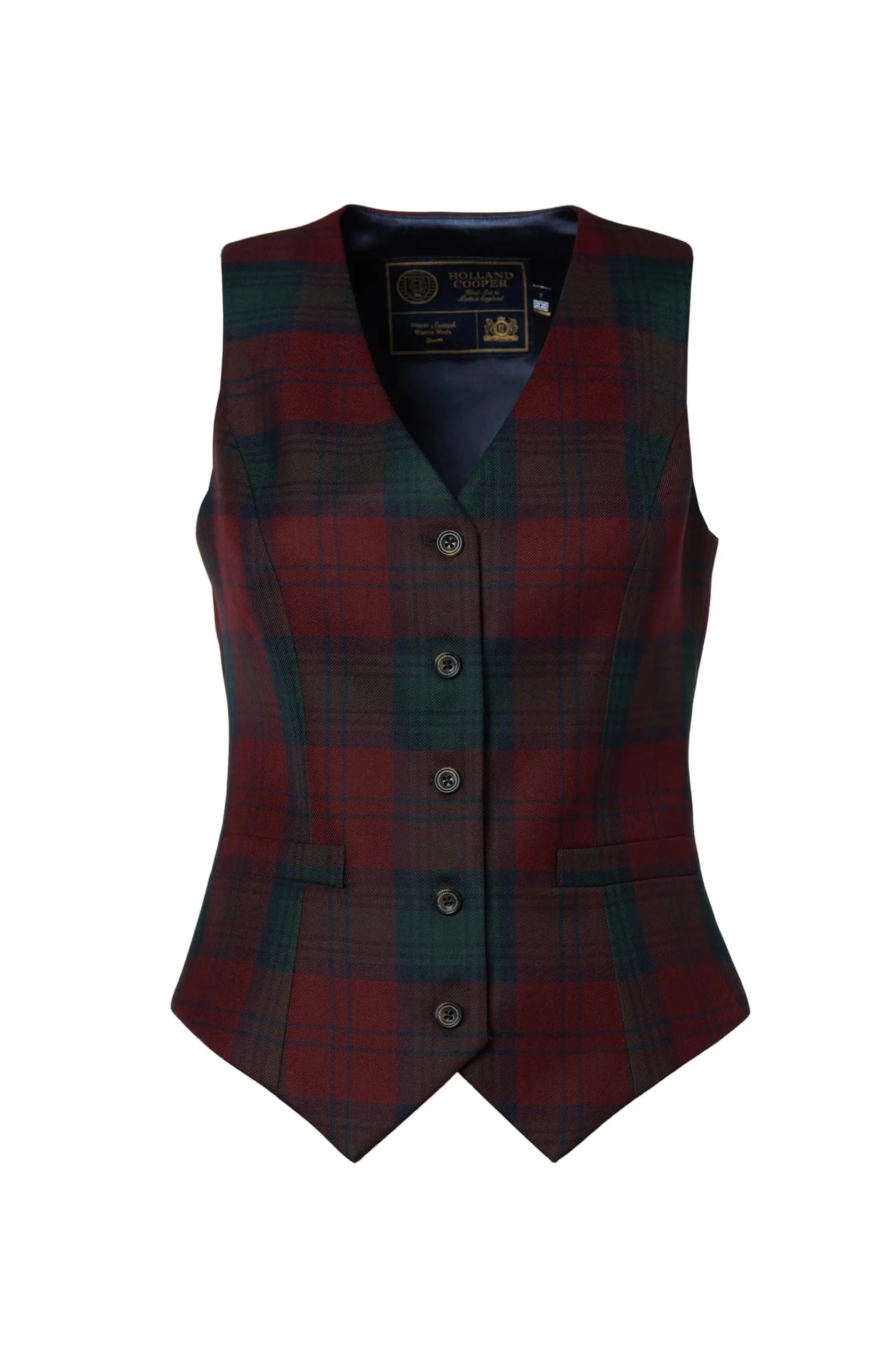 Holland Cooper Hampton Waistcoat Mulberry Tartan Online