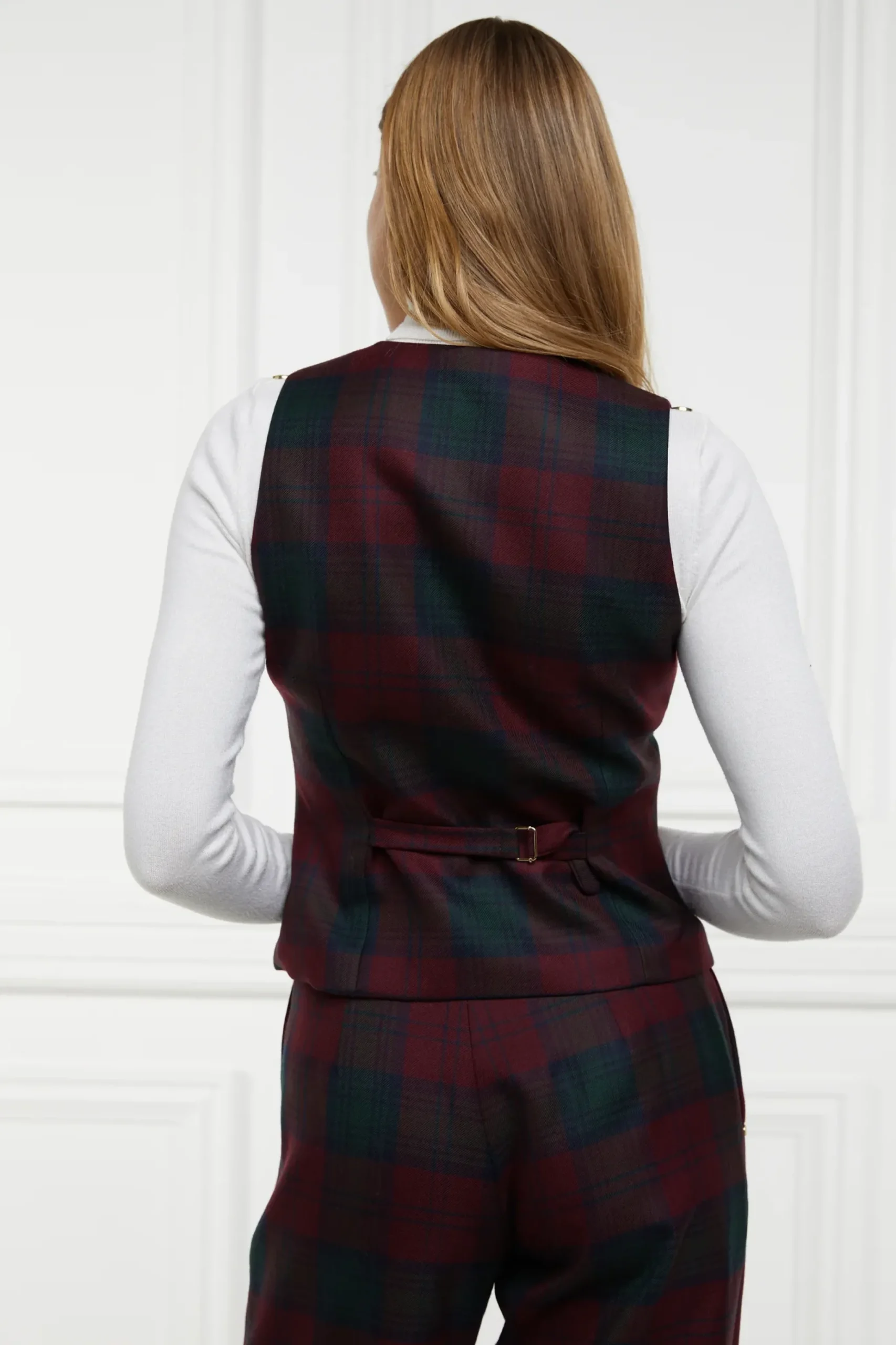 Holland Cooper Hampton Waistcoat Mulberry Tartan Online
