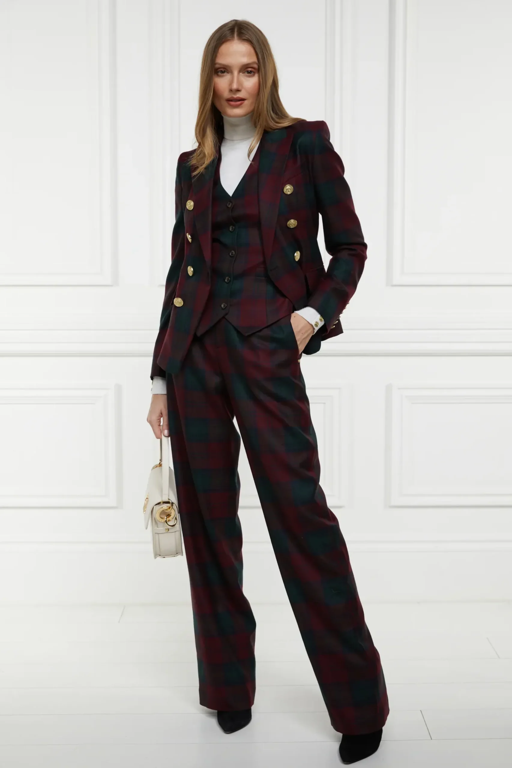 Holland Cooper Hampton Waistcoat Mulberry Tartan Online