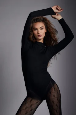 Holland Cooper Harper Long Sleeve Bodysuit Black New