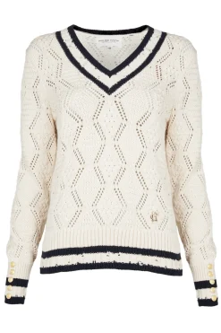 Holland Cooper Harvard V-Neck Knit Natural
