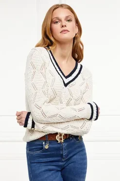 Holland Cooper Harvard V-Neck Knit Natural