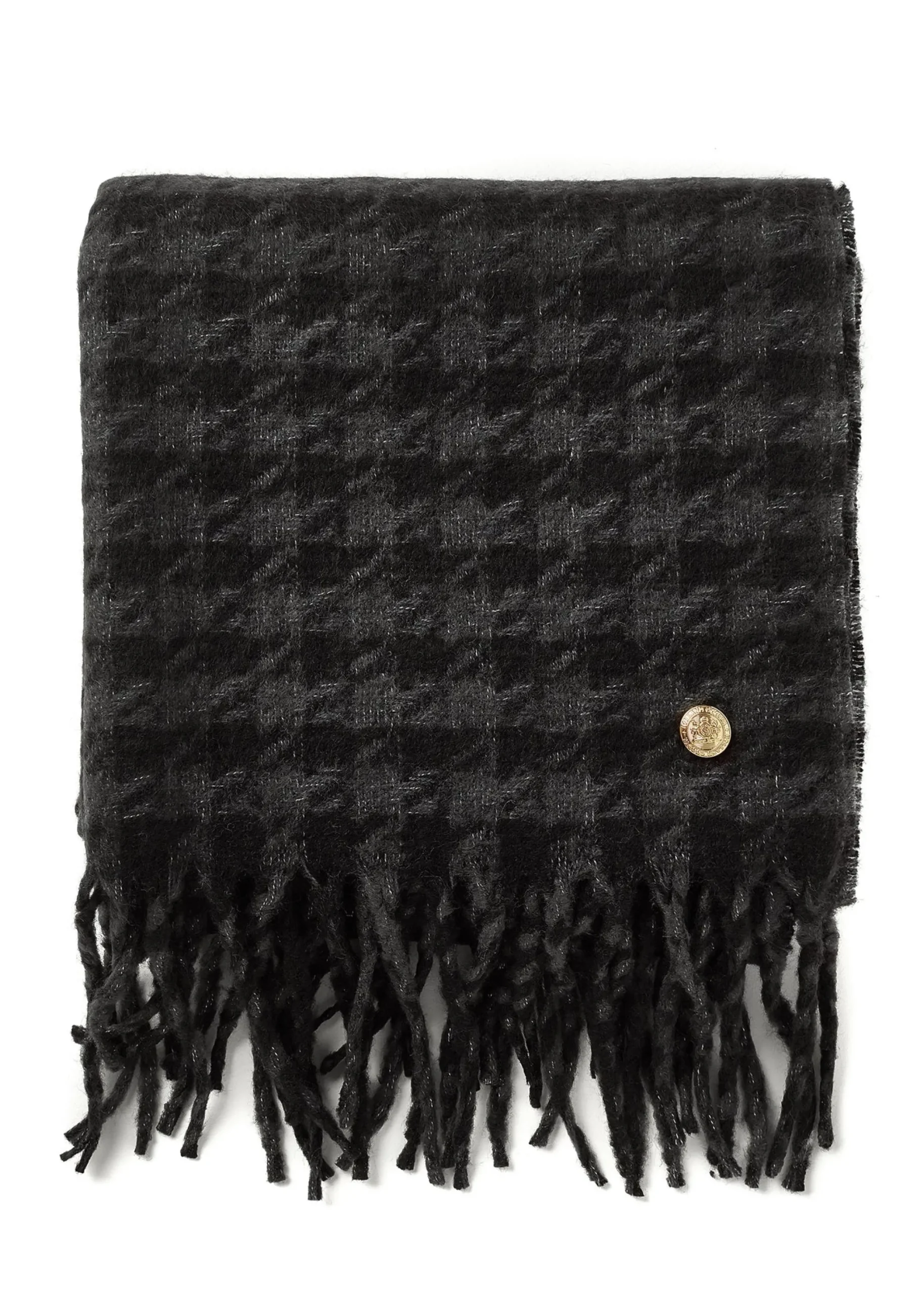 Holland Cooper HC Chelsea Scarf Grey Houndstooth New