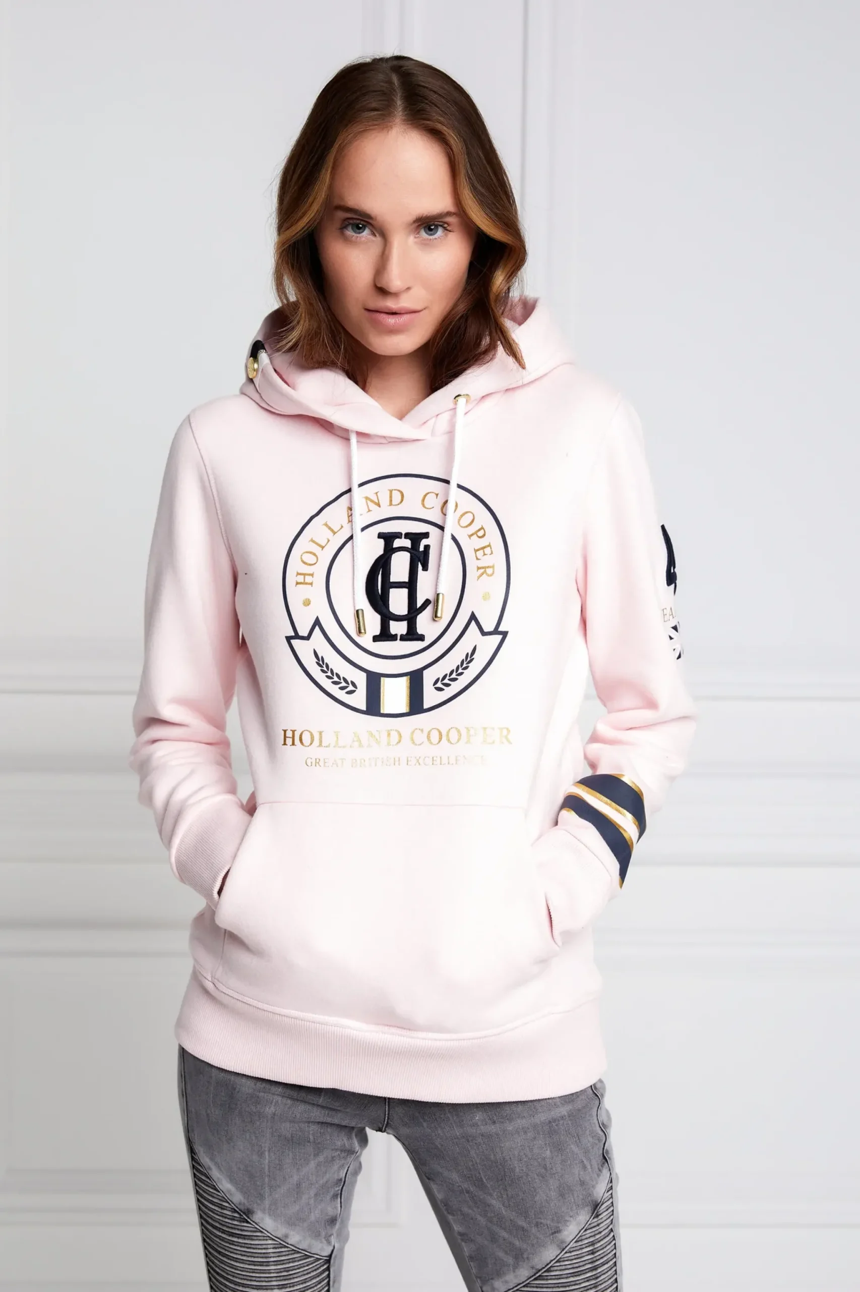 Holland Cooper HC Heritage Hoodie Blush Marl Discount
