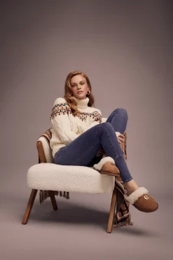 Holland Cooper HC Shearling Slipper Tan Best