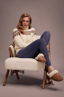 Holland Cooper HC Shearling Slipper Tan Best
