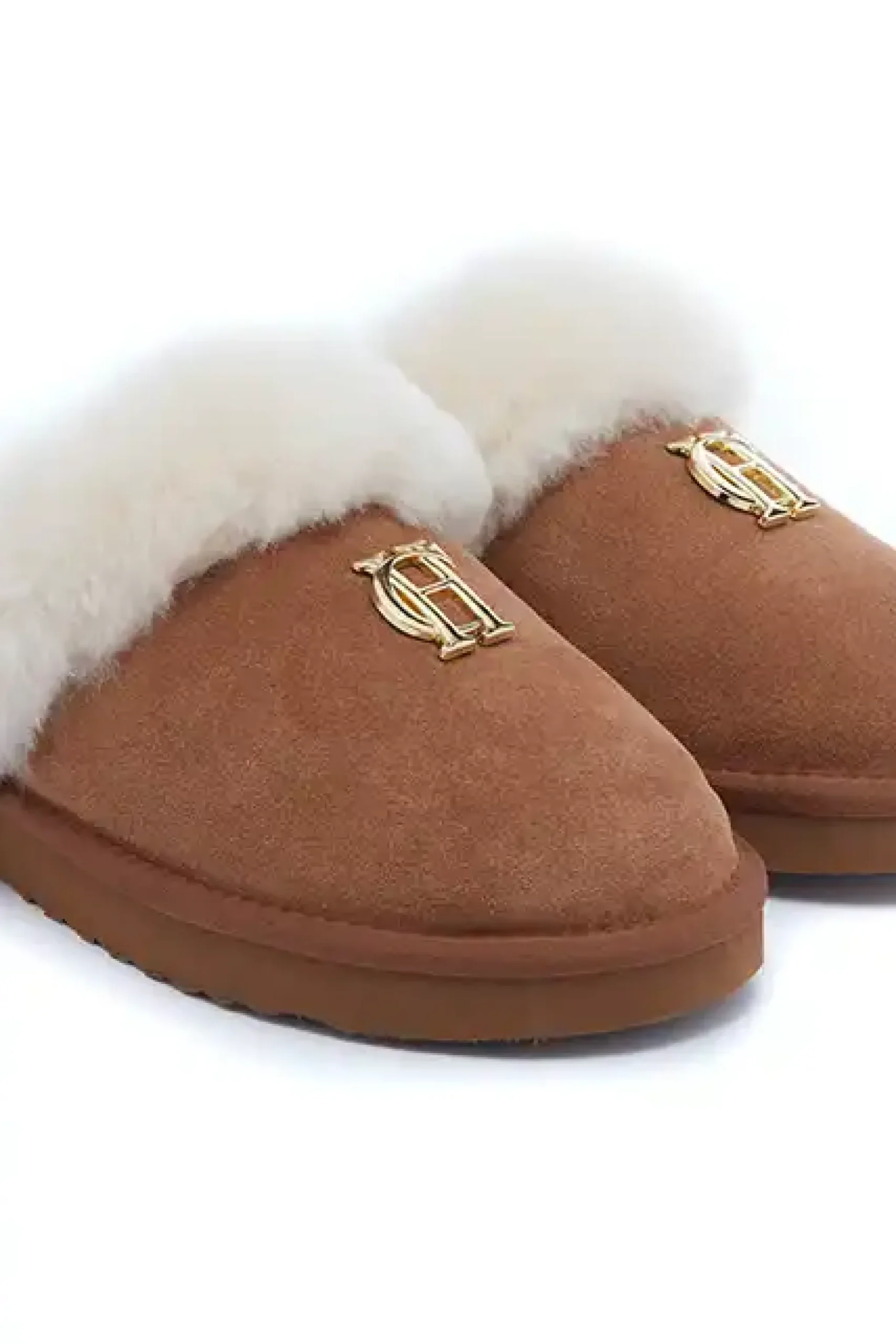 Holland Cooper HC Shearling Slipper Tan Best