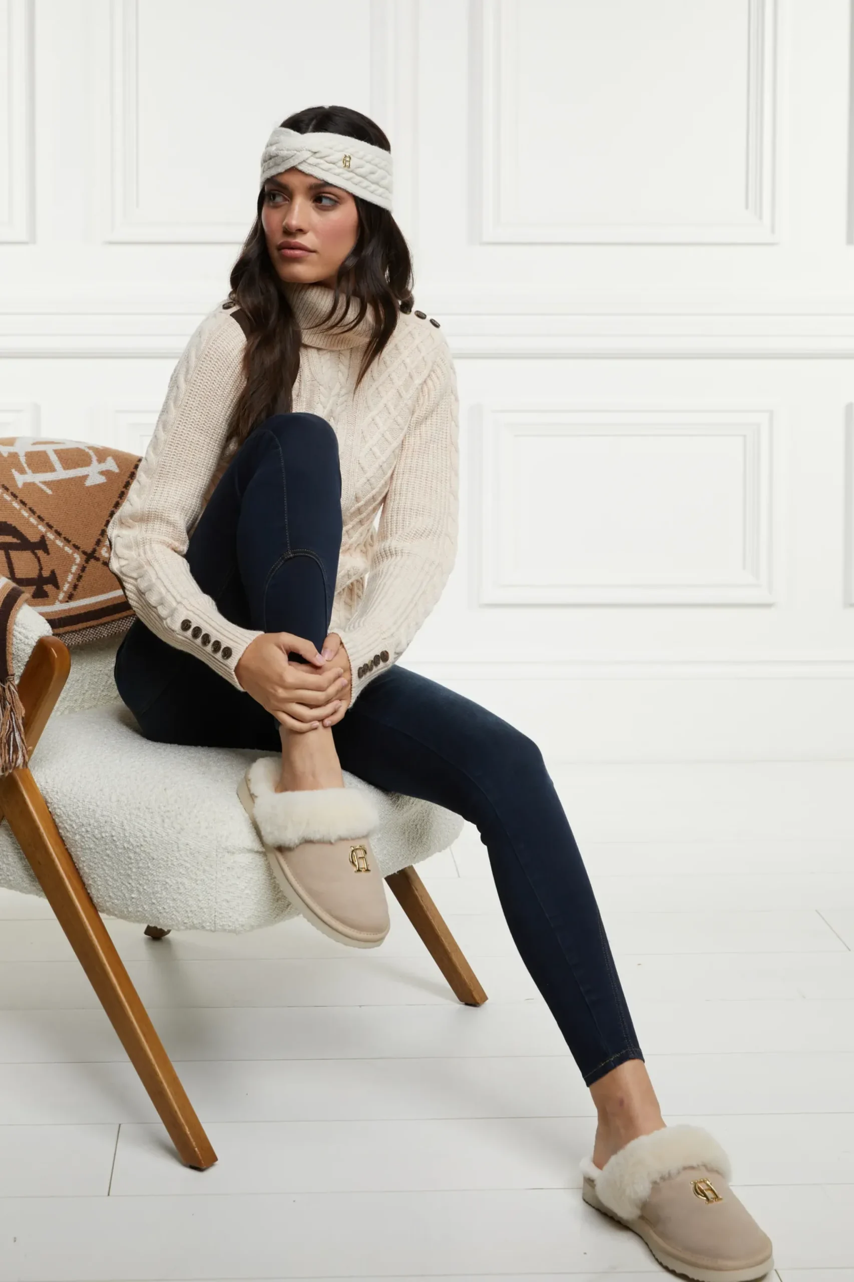 Holland Cooper HC Shearling Slipper Oyster Outlet