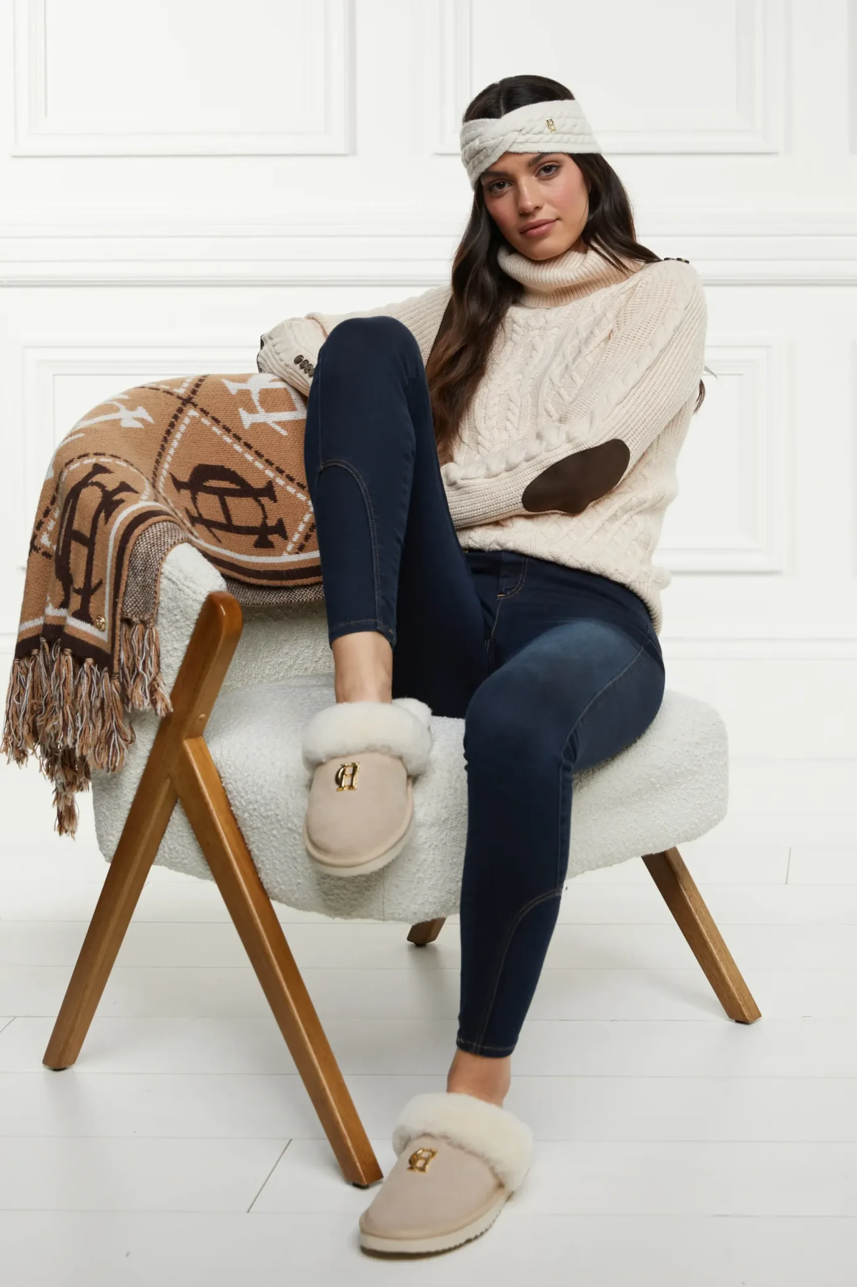 Holland Cooper HC Shearling Slipper Oyster Outlet
