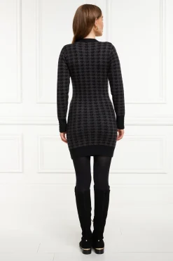 Holland Cooper Hepburn Mini Dress Grey Houndstooth Hot