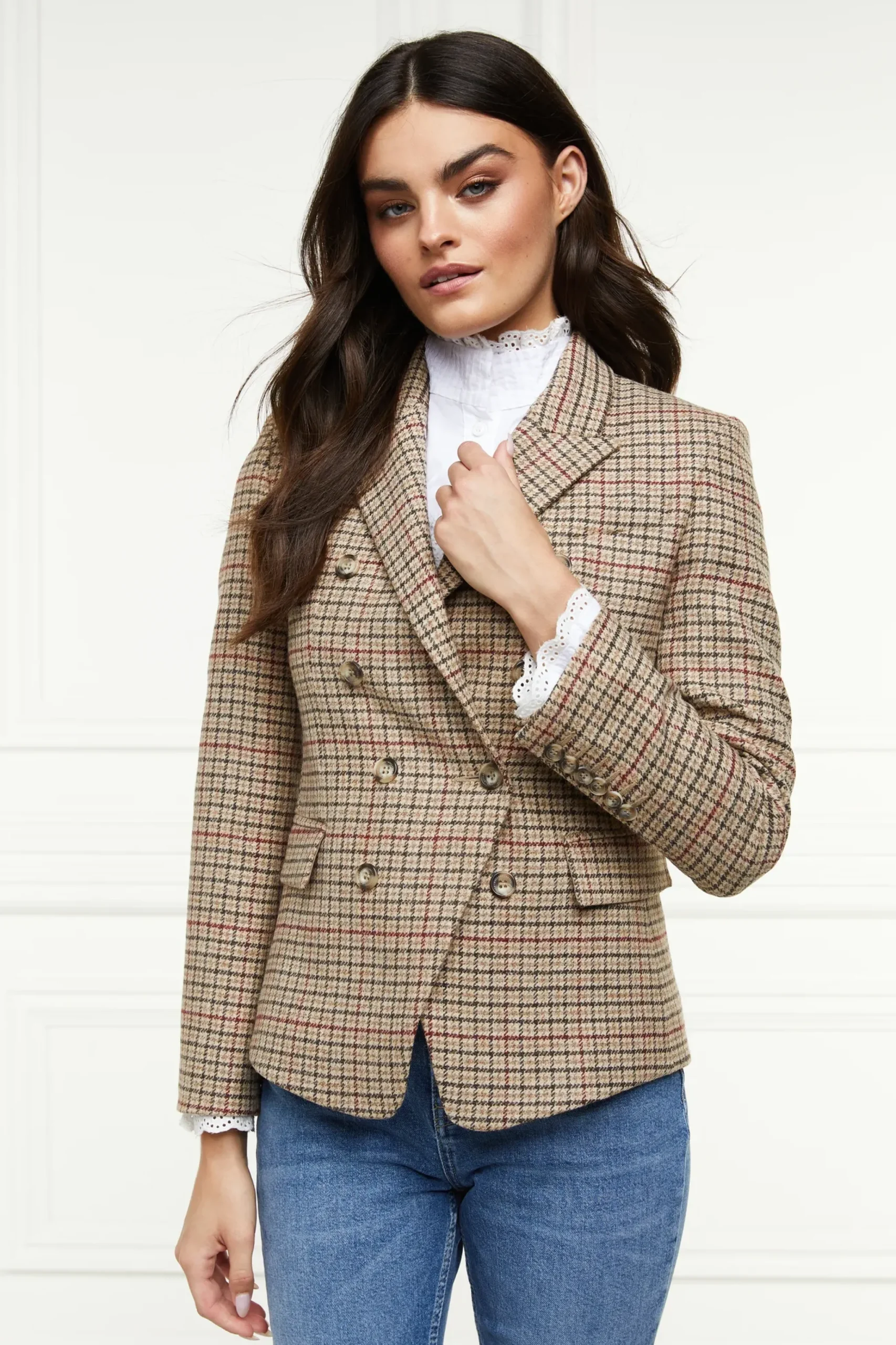 Holland Cooper Heritage Knightsbridge Blazer Charlton Tweed Horn Button Best