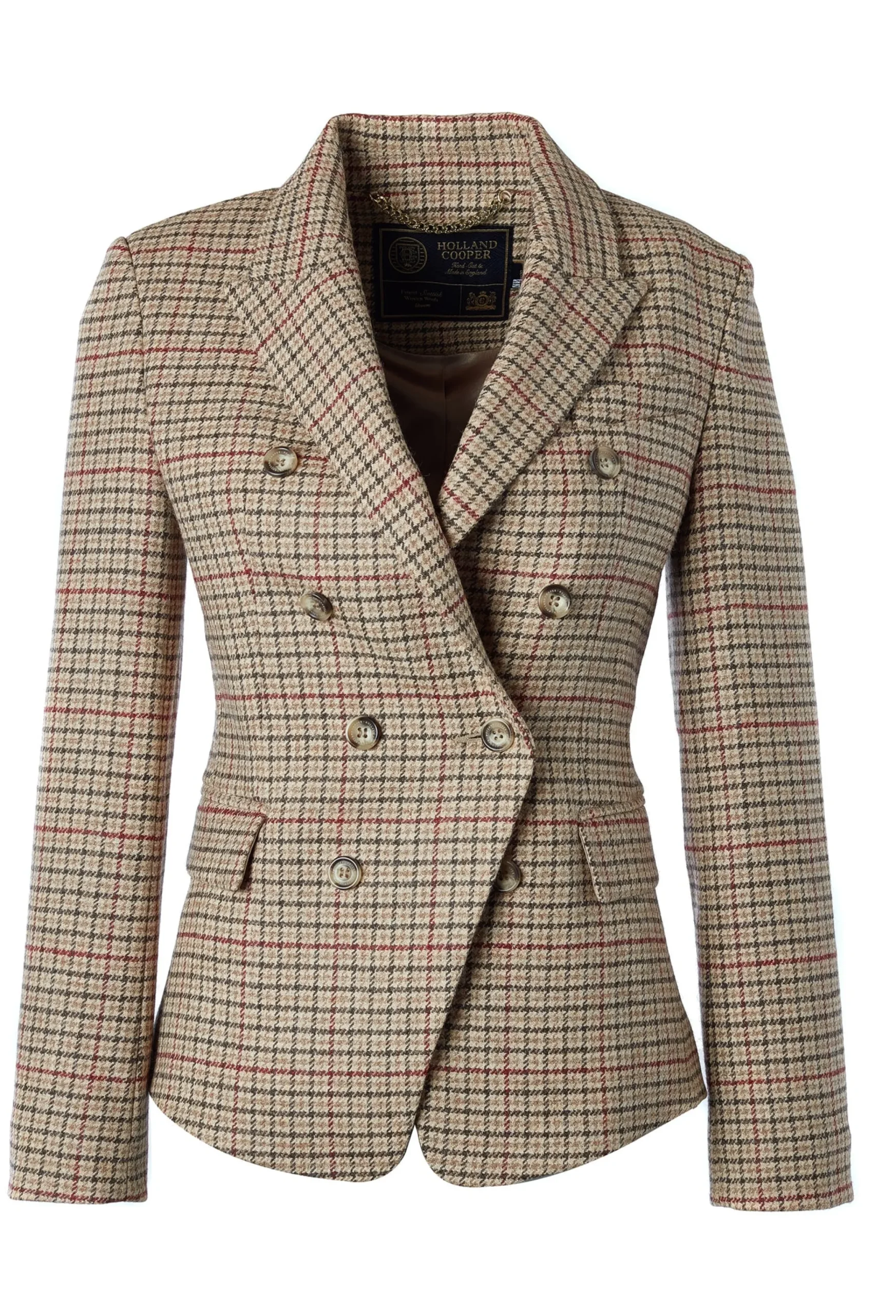 Holland Cooper Heritage Knightsbridge Blazer Charlton Tweed Horn Button Best