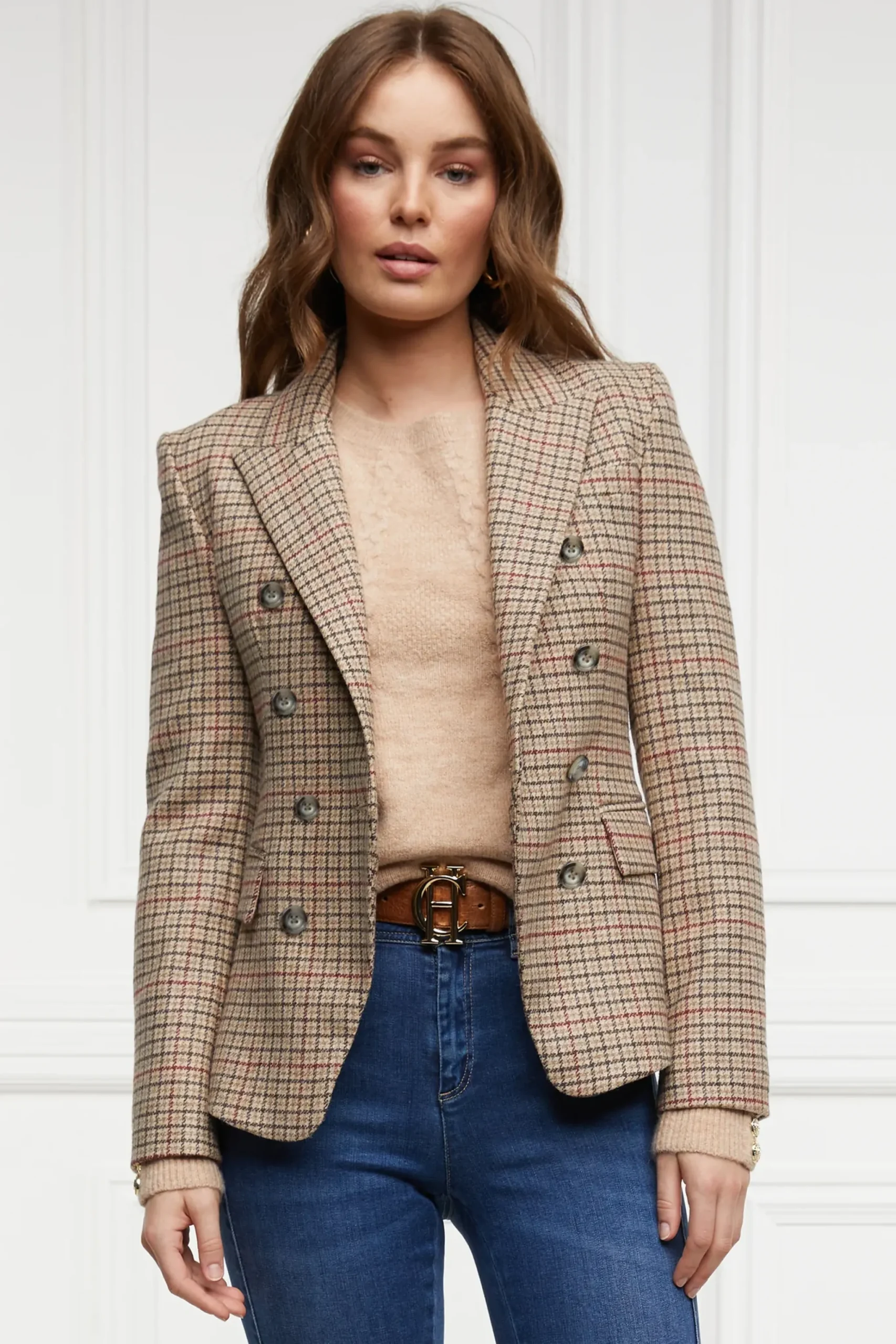 Holland Cooper Heritage Knightsbridge Blazer Charlton Tweed Horn Button Best