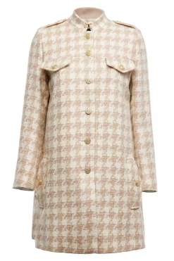 Holland Cooper Highbury Cape Coat Camel Houndstooth Clearance