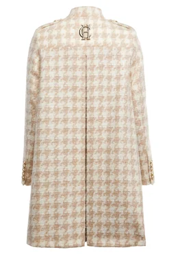 Holland Cooper Highbury Cape Coat Camel Houndstooth Clearance