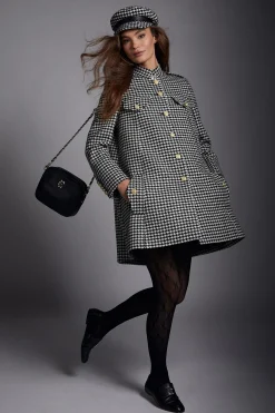 Holland Cooper Highbury Cape Coat Houndstooth Online