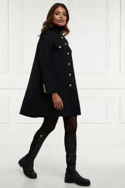 Holland Cooper Highbury Cape Coat Black Twill Outlet