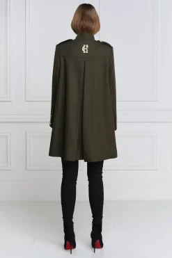 Holland Cooper Highbury Cape Coat Khaki Barathea Discount