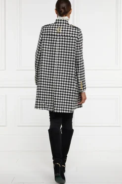 Holland Cooper Highbury Cape Coat Large Scale Houndstooth Outlet