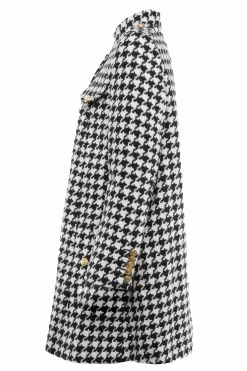 Holland Cooper Highbury Cape Coat Large Scale Houndstooth Outlet