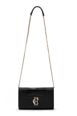 Holland Cooper Highbury Clutch Bag Black Gold Discount
