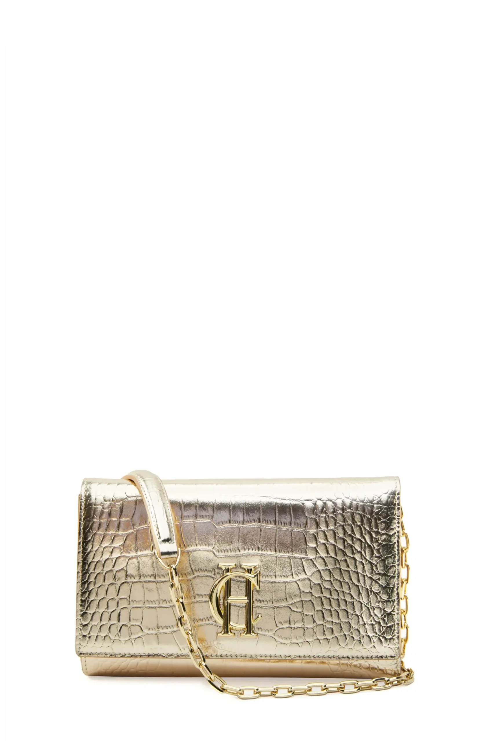 Holland Cooper Highbury Clutch Bag Gold Croc Clearance