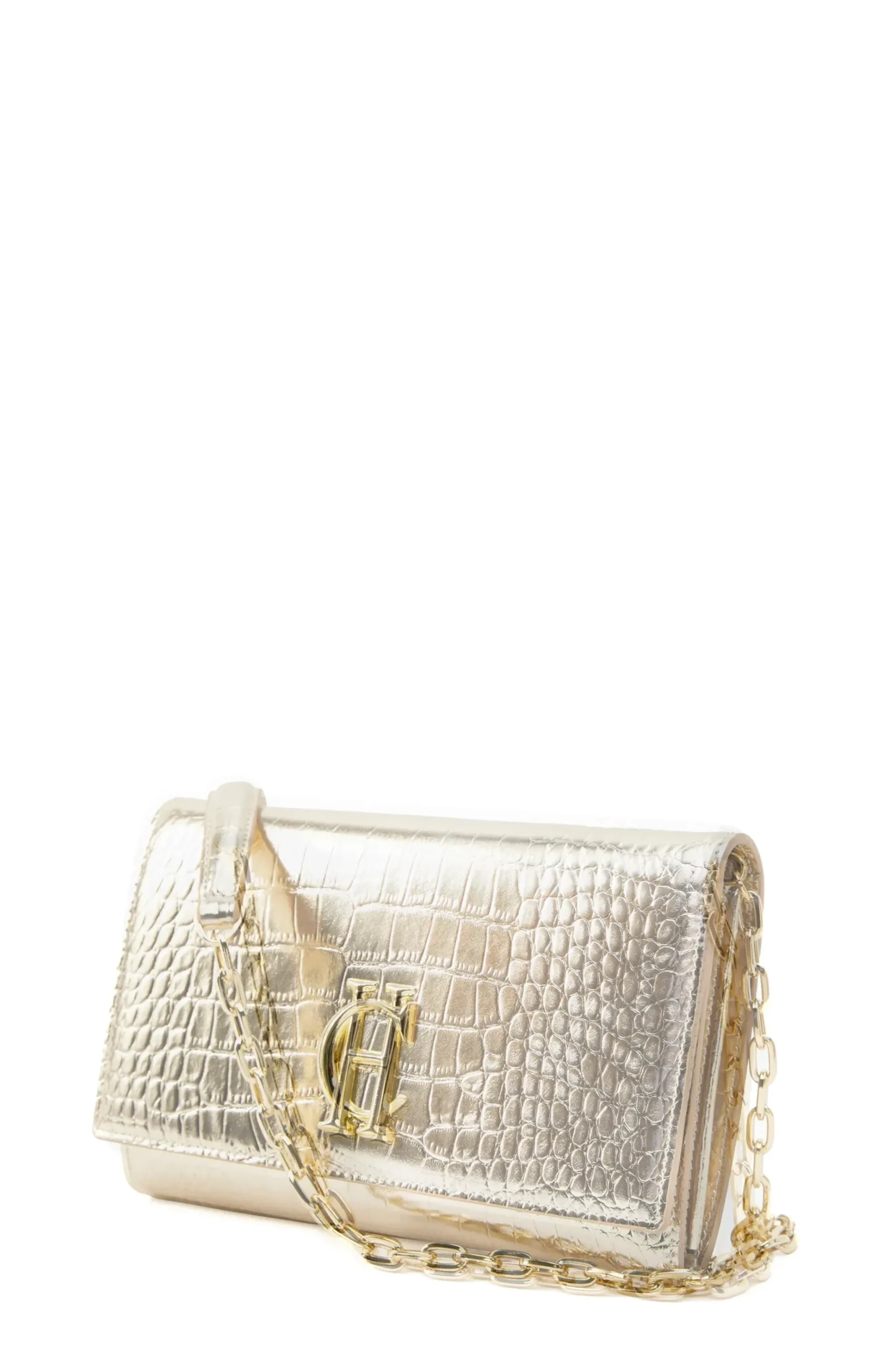 Holland Cooper Highbury Clutch Bag Gold Croc Clearance