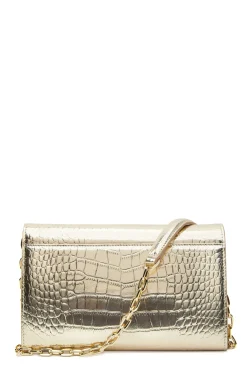 Holland Cooper Highbury Clutch Bag Gold Croc Clearance