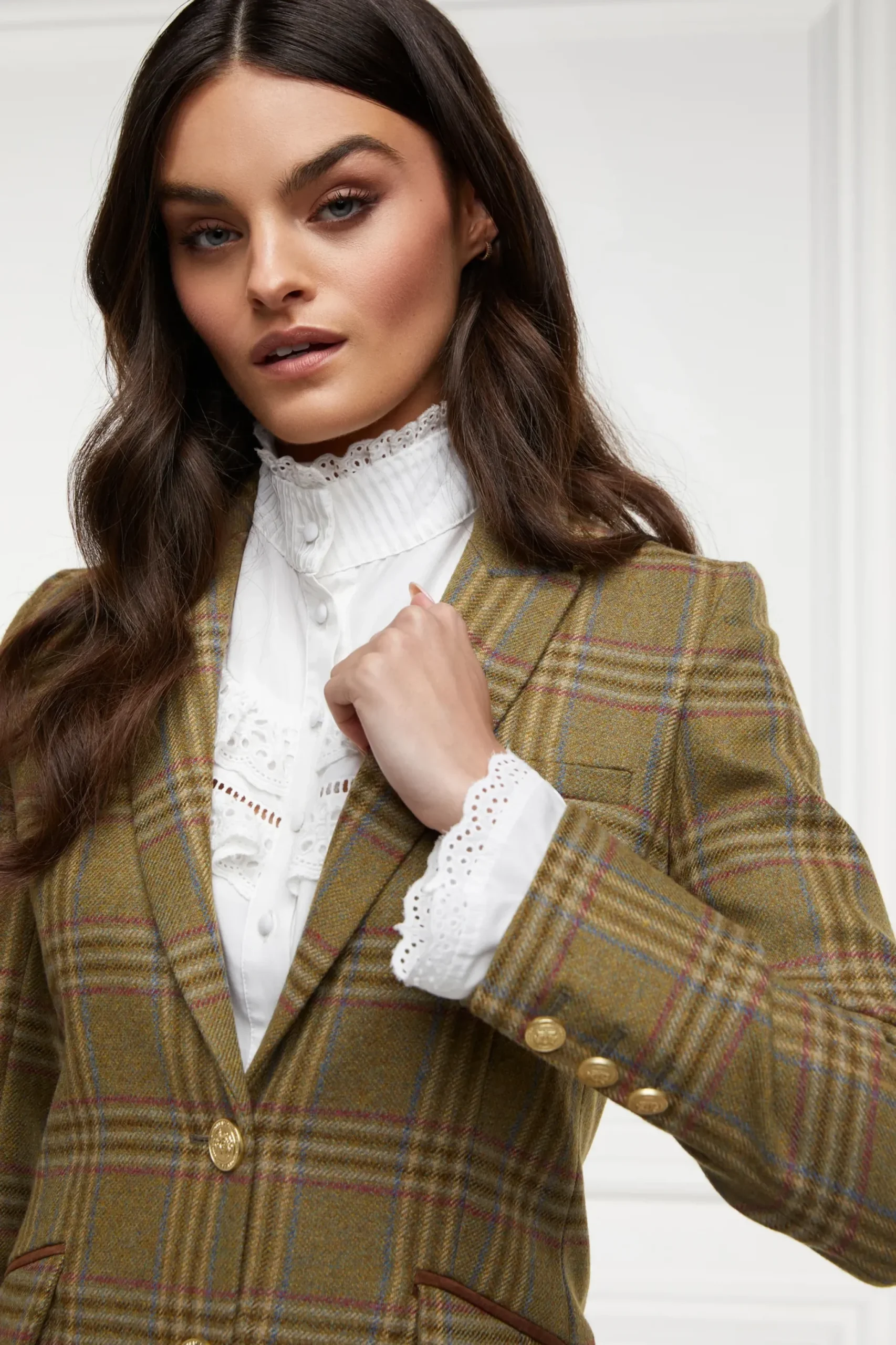 Holland Cooper Highgrove Coat Avebury Green Check Discount