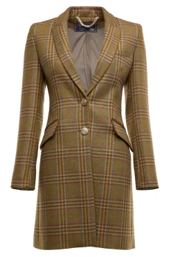 Holland Cooper Highgrove Coat Avebury Green Check Discount